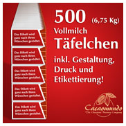 Schokoladen Visitenkarte Vollmilch