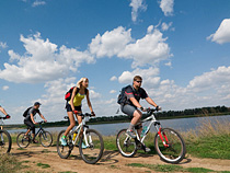 Radfahren auf einem der schöne Donau Radwege